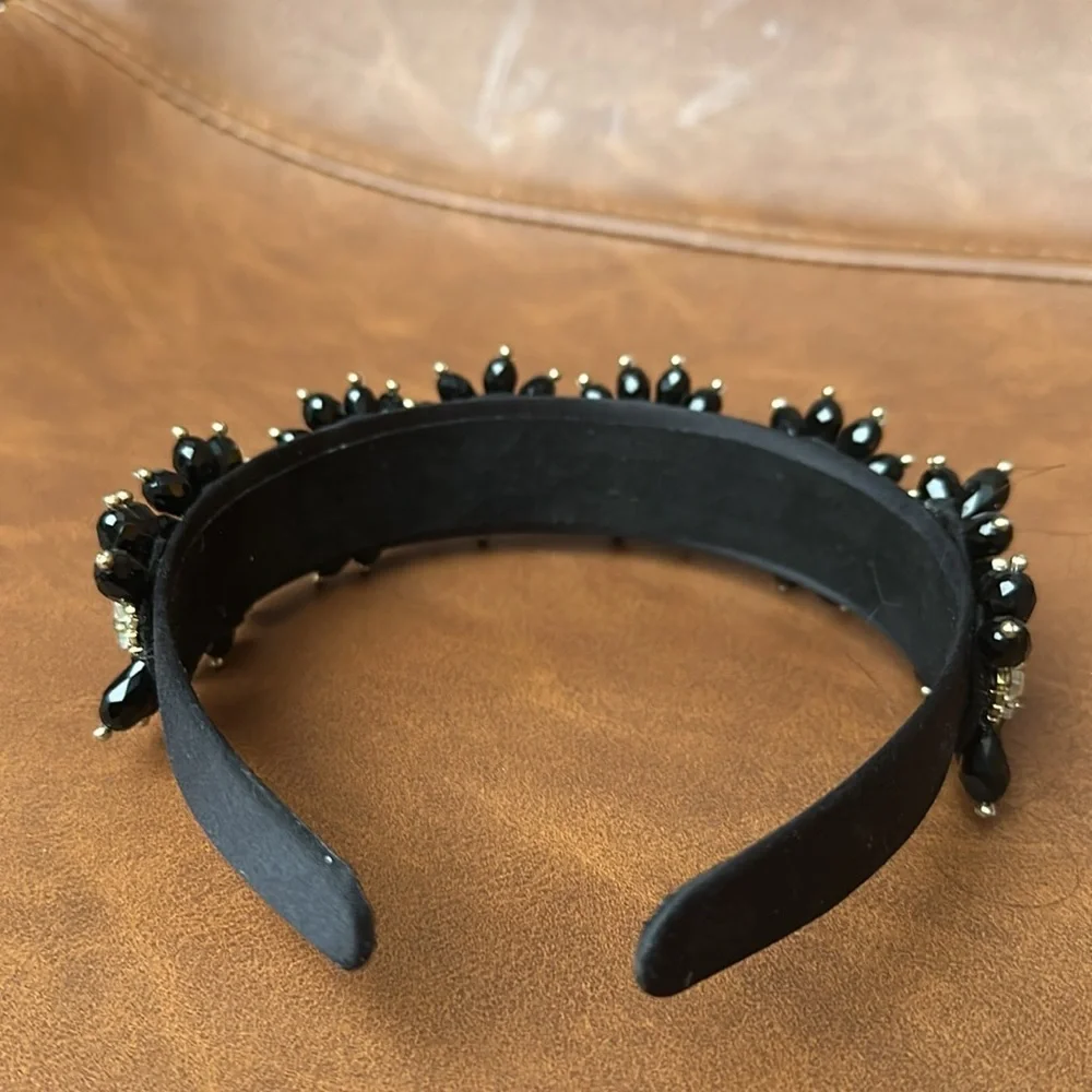 Bloomingdales « the Fancy Headband » Locks and Mane black sequin floral